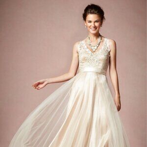 BHLDN Catherine Deane Onyx Dress in Champagne